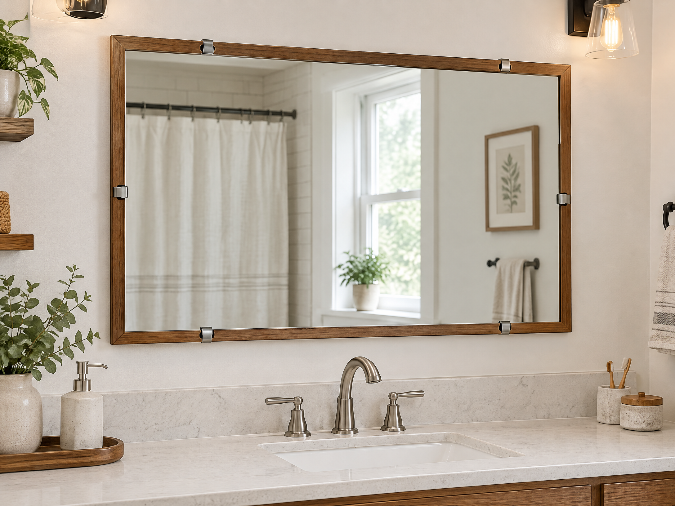 Frame a Bathroom Mirror Without Removing the Clips