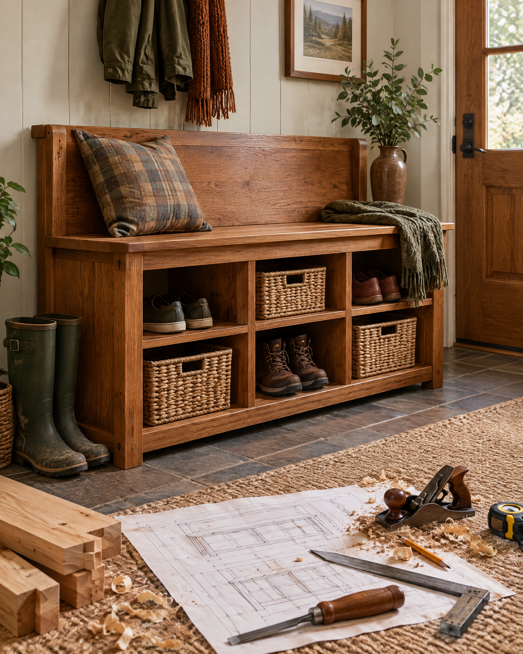 Build an Entryway Bench with Cubbies