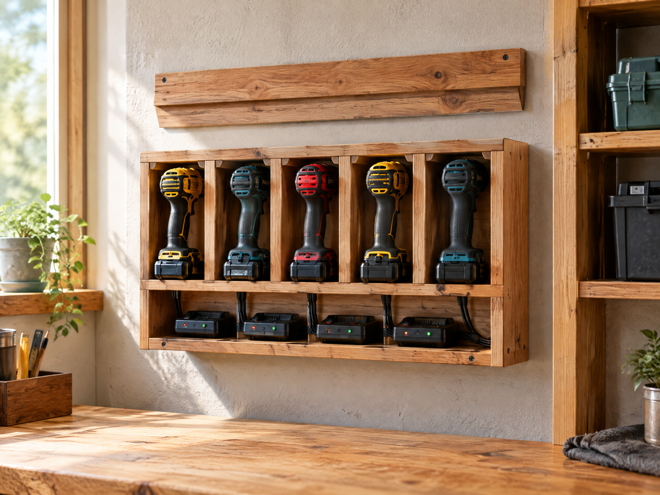 Build a Compact French-Cleat Cordless Tool Charging Station