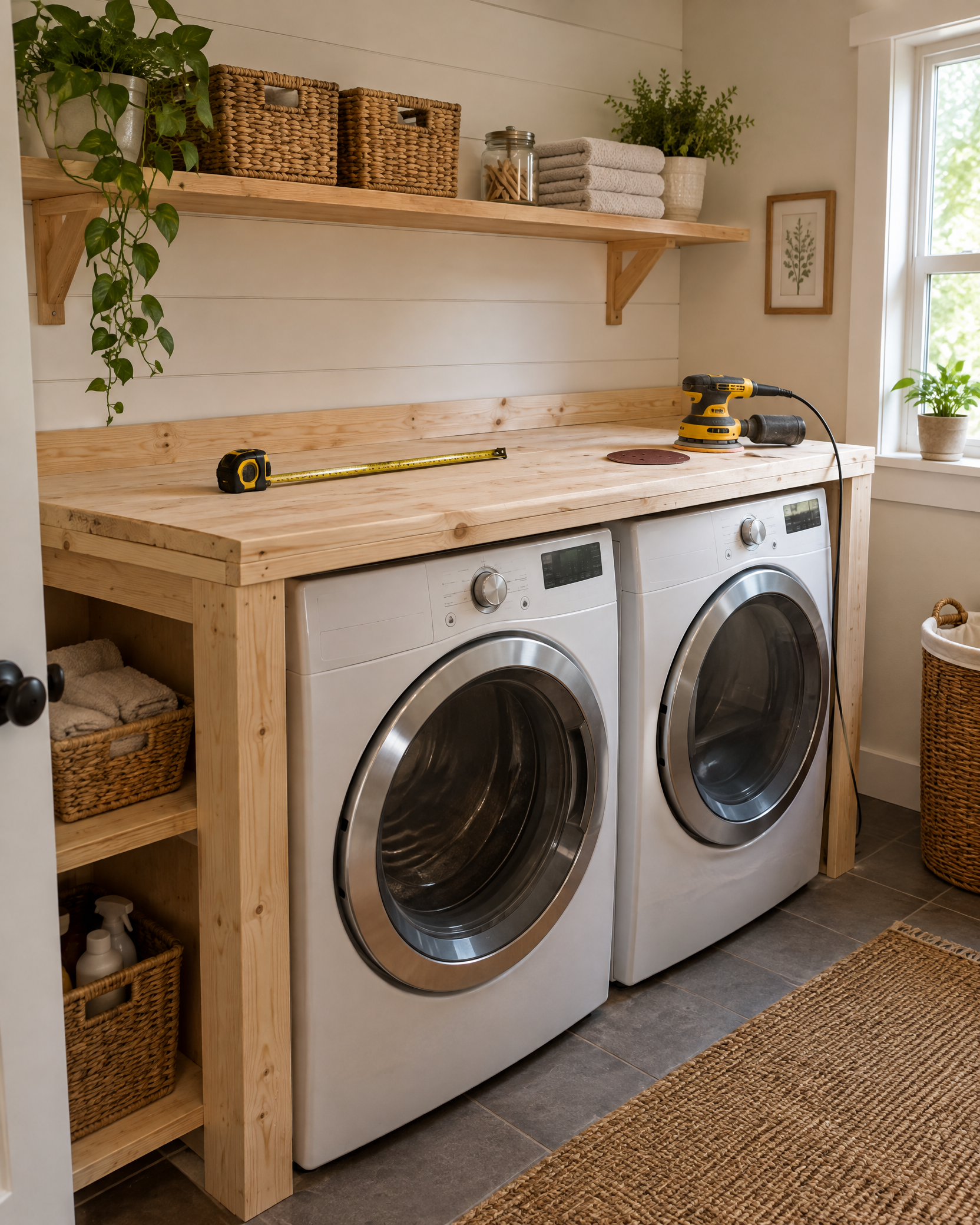 Make a Laundry Room Folding Counter