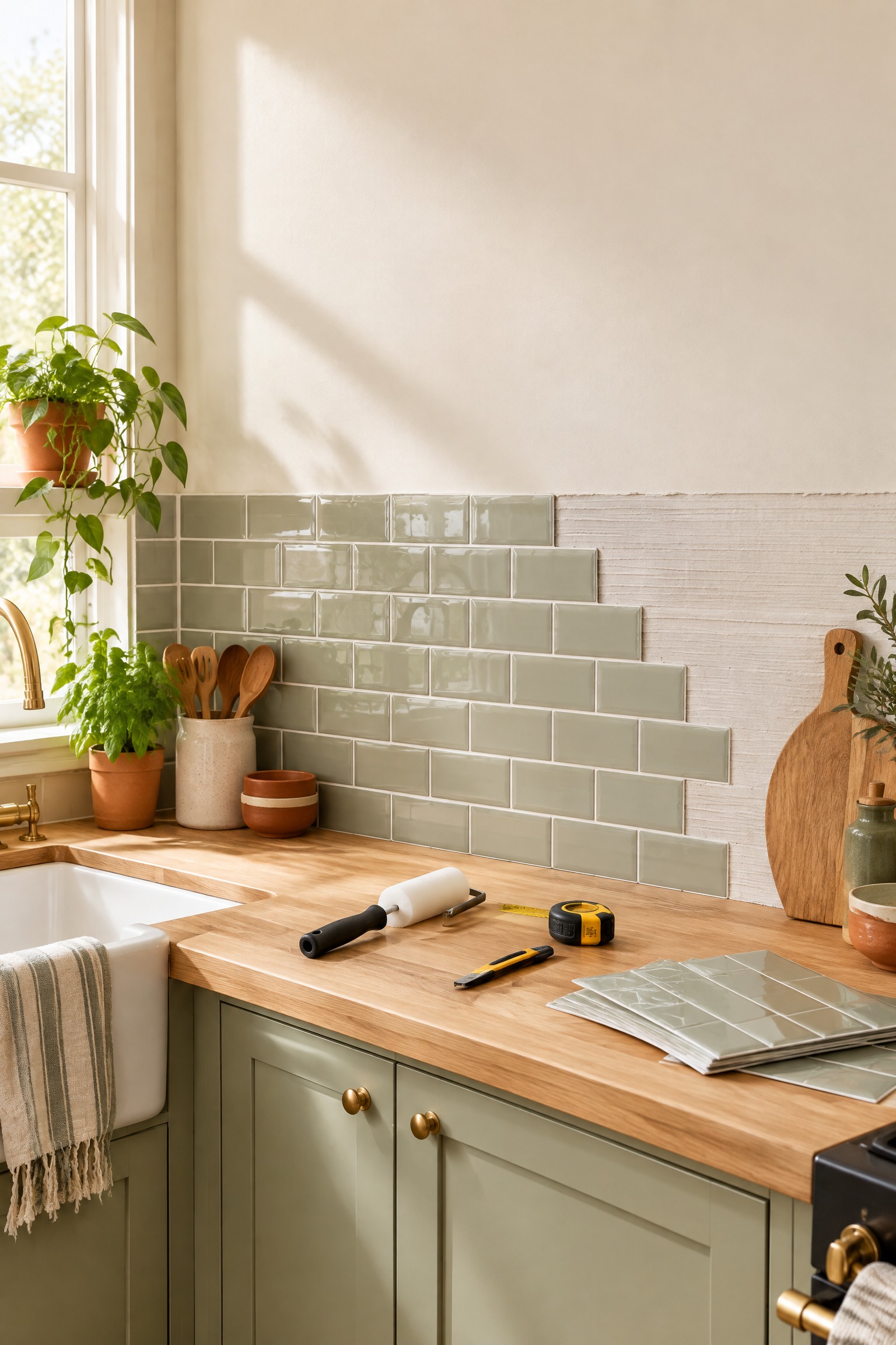 Peel-and-Stick Kitchen Backsplash