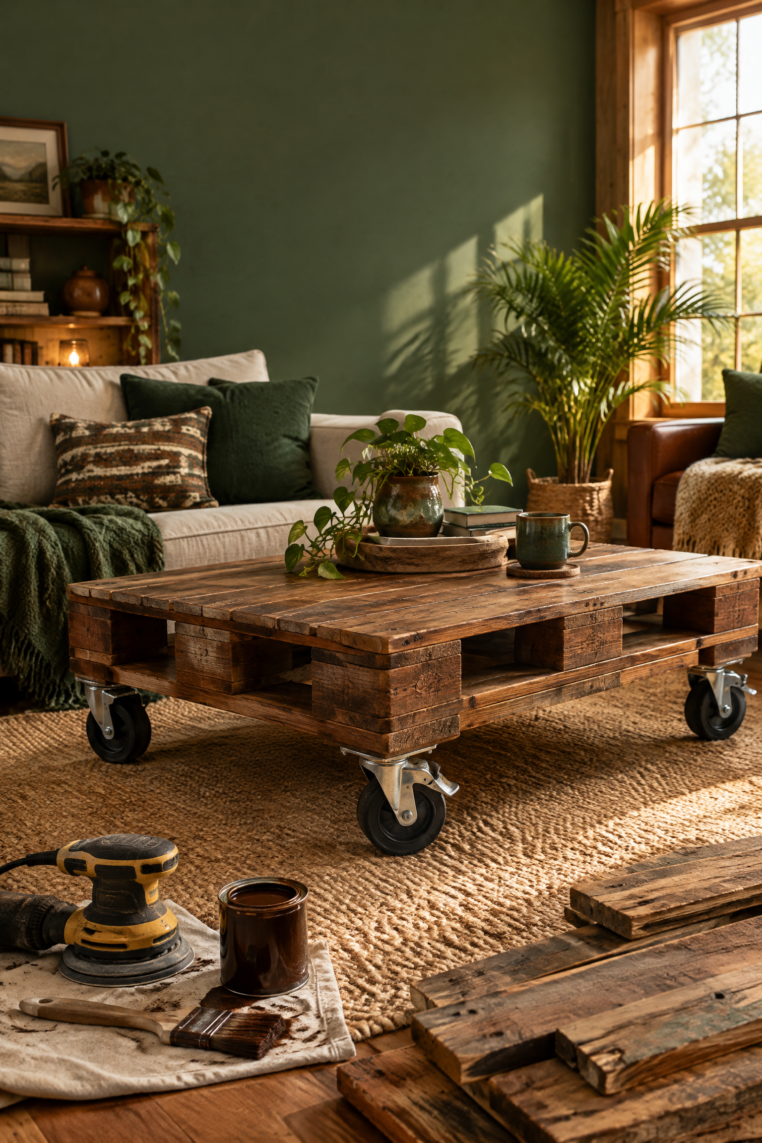 Pallet Coffee Table with Casters