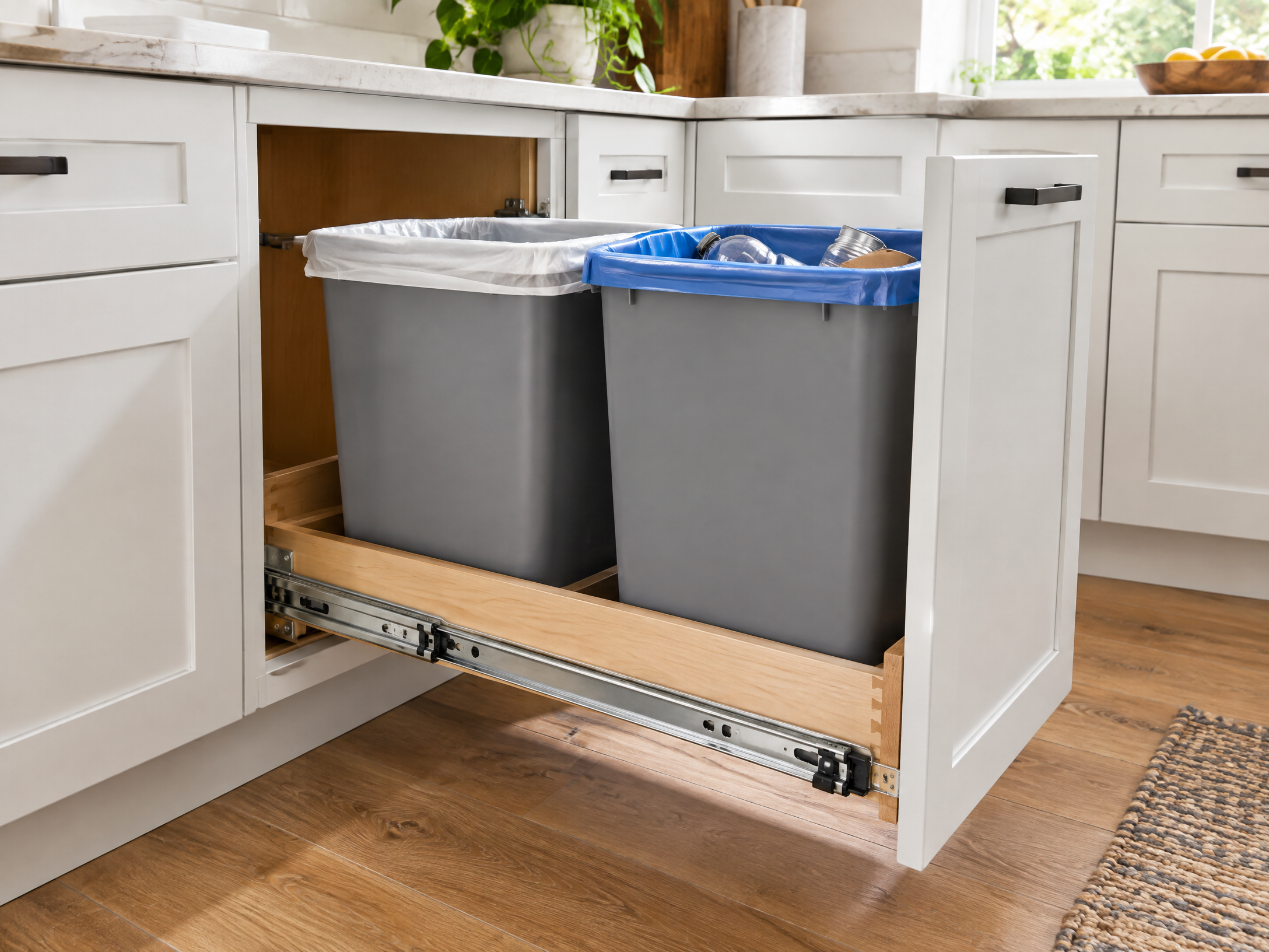 Add a Pull-Out Trash and Recycling Drawer to an Existing Cabinet